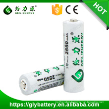 Geilienergy 1.2V 2550mAh AA nimh Rechargeable Battery Cell